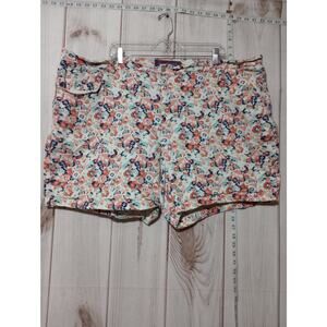 Gloria Vanderbilt Shorts Womens 24W Amanda High Rise Floral Multicolor 5.5 Insea